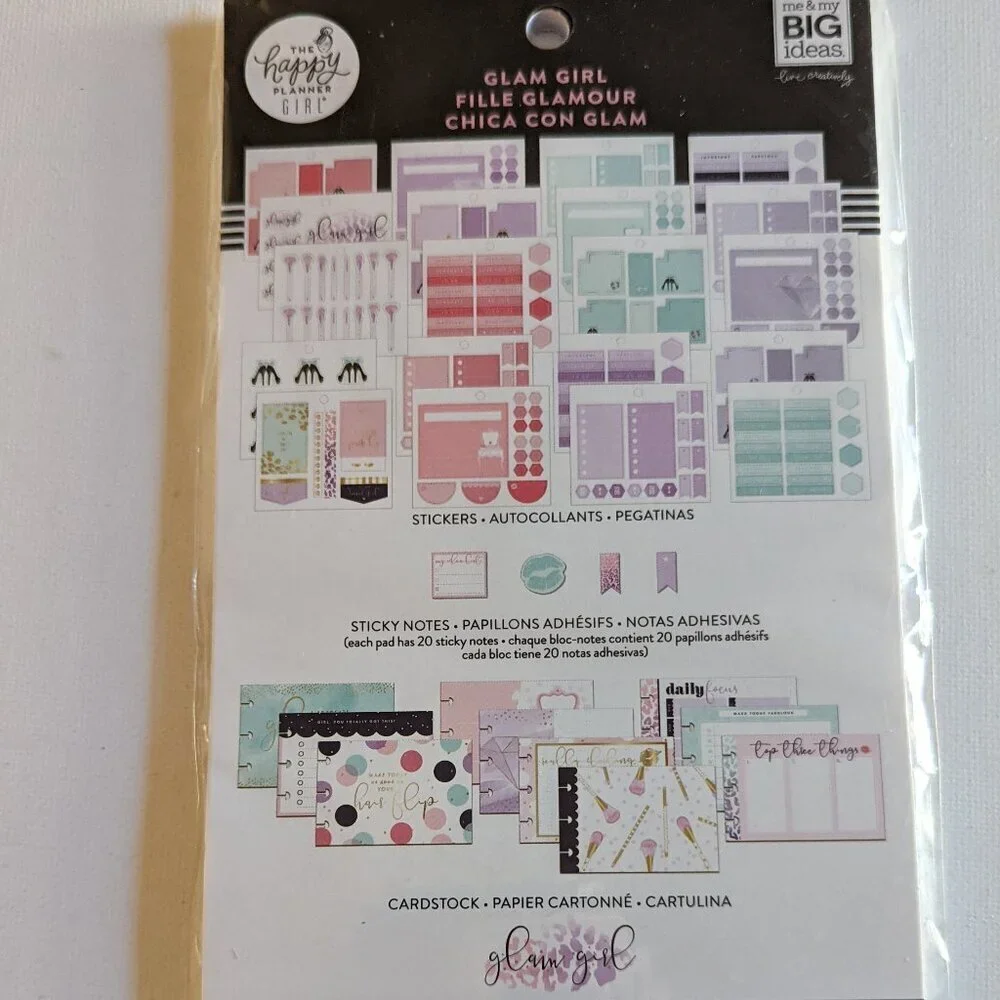 NWT 'Glam Girl' 377 pcs Happy Planner Stickers Multi Pack Sticky Notes Fashion